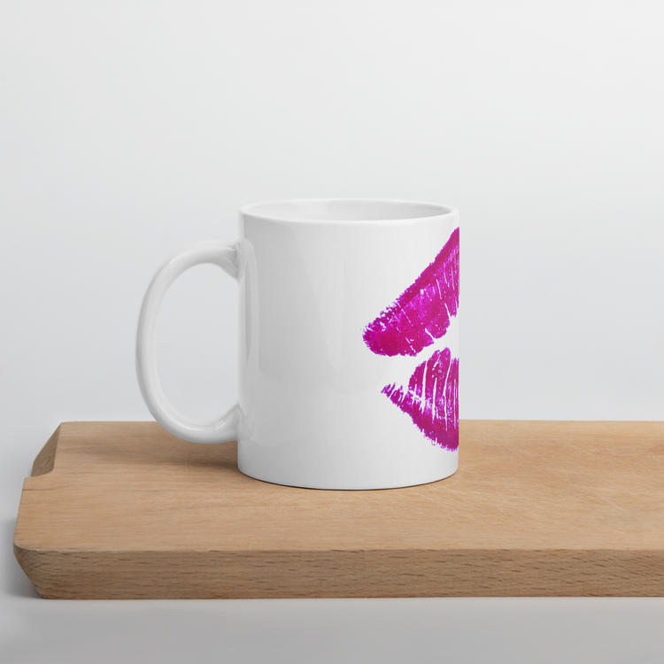 Hot Pink Kiss Lip Mug - Magenta
