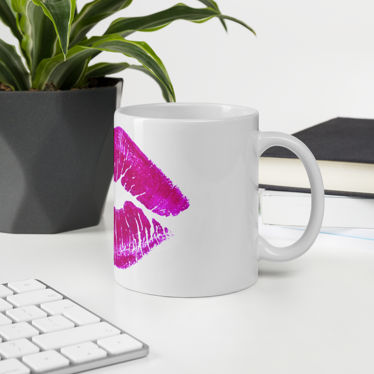 Hot Pink Kiss Lip Mug - Magenta